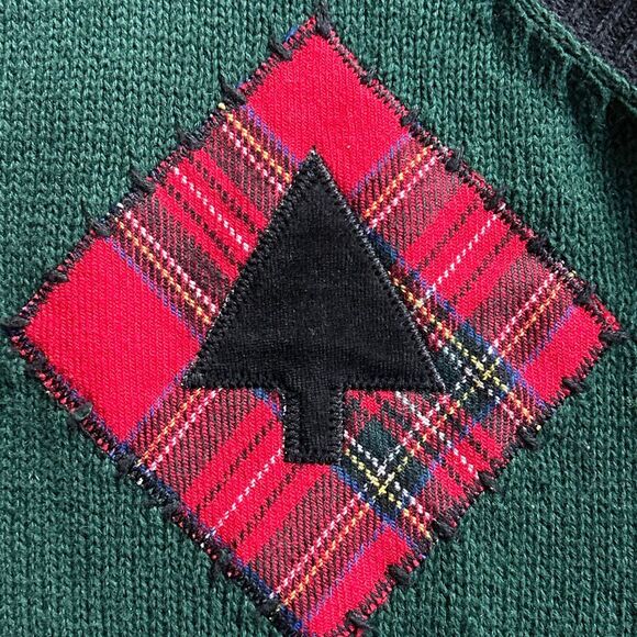 Crazy Horse Liz Claiborne Christmas Vest Medium Green with red accents - Picture 3 of 9